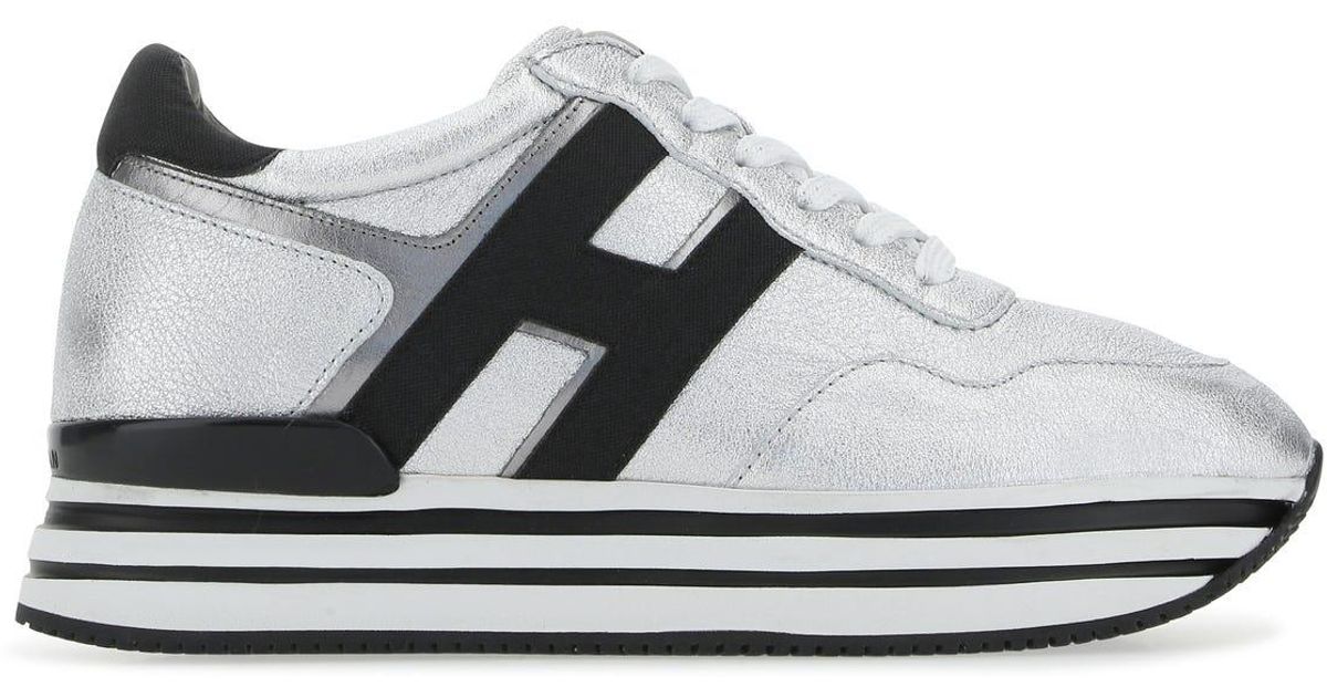 Hogan Two-tone Leather Midi H483 Sneakers in White | Lyst