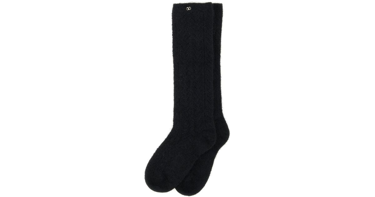 タイツ・ソックス Valentino Garavani Ivory Stretch Mohair Blend Socks VALENTINO GARAVANI | MOHAIR SOCKS