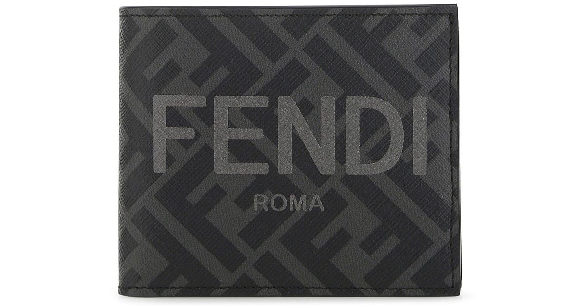 Fendi Fabric Bi-fold Wallet Fe in Black for Men | Lyst UK