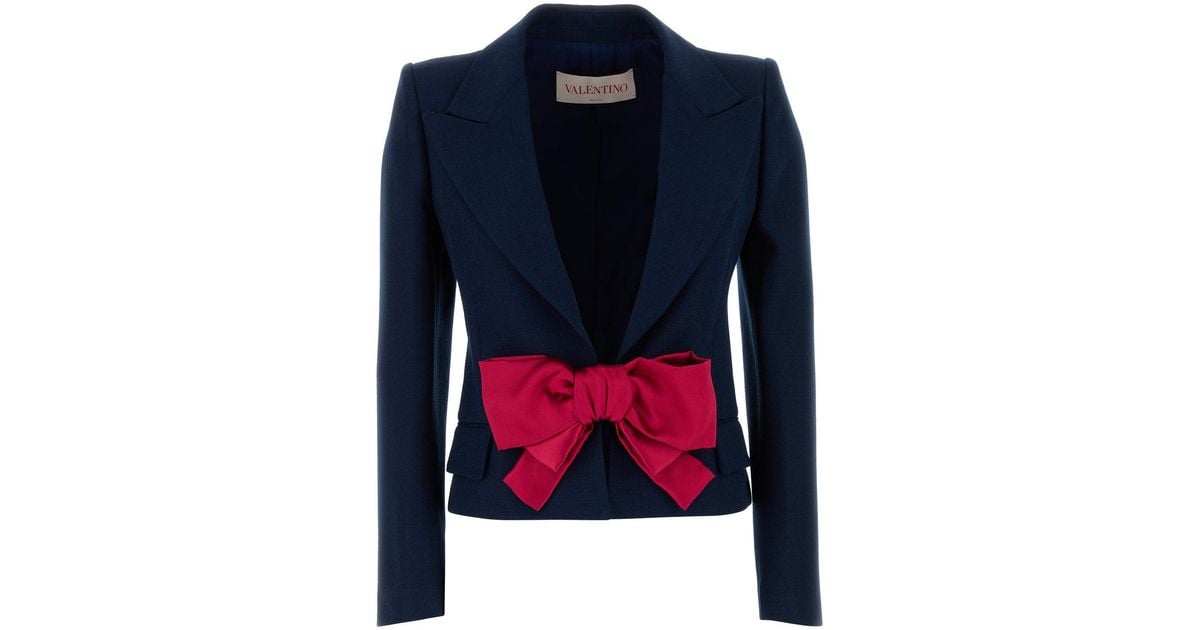 ジャケット VALENTINO GARAVANI Navy Blue Viscose Blazer Valentino Garavani Navy Blue Viscose Blazer | Lyst