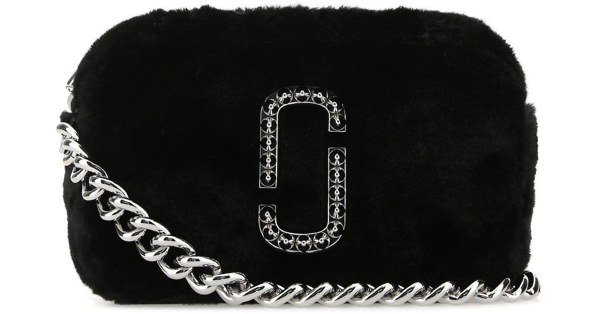 Marc Jacobs Eco Fur The Plush Snapshot Crossbody Bag in Black Lyst UK