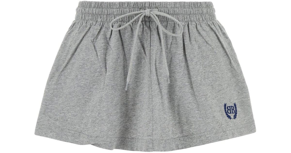 ミニスカート BALENCIAGA GREY COTTON MINI SKIRT Balenciaga Grey Cotton Mini Skirt in Gray | Lyst