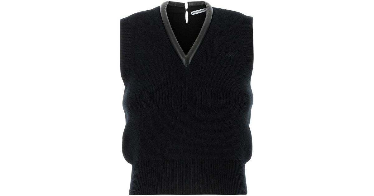 【関税&送料込】Alexander Wang Black Stretch Wool Blend Vest Alexander Wang Black Stretch Wool Blend Vest | Lyst