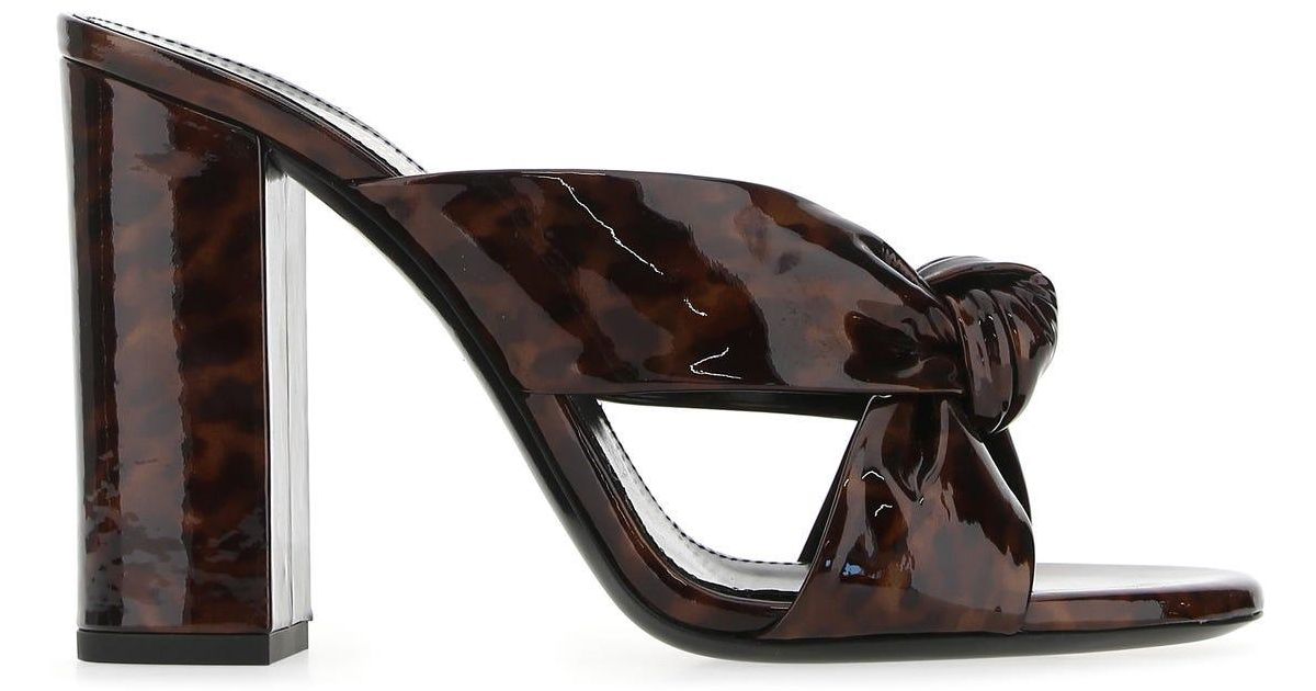 saint laurent bianca knotted leather mules