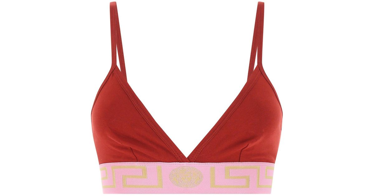 Versace Bordeaux Stretch Cotton Bra in Burgundy (Red) Lyst