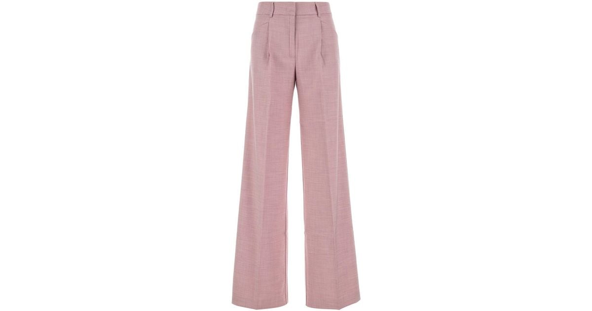 パンツ THE ANDAMANE Pink stretch polyester blend palazzo pant The Andamane Pink Stretch Polyester Blend Palazzo Pant