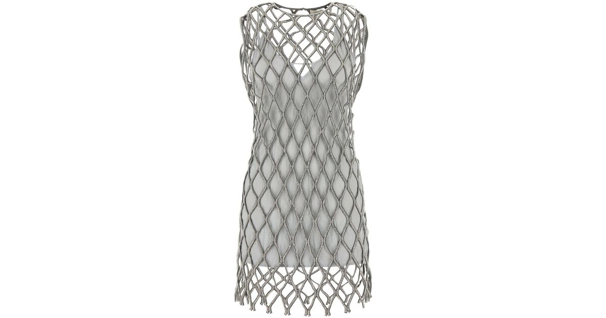 ワンピース camilla and marc Embellished mesh Rococo mini dress Camilla & Marc Embellished Mesh Rococo Mini Dress in Gray | Lyst