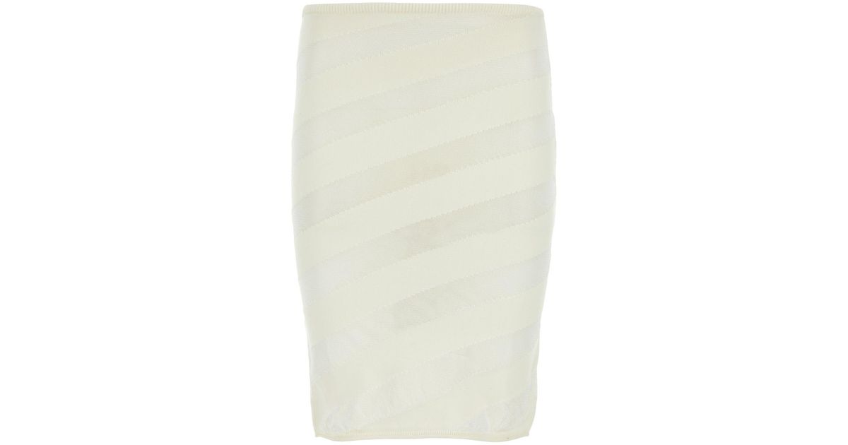 GIMAGUAS Ivory Viscose Blend Skirt in White | Lyst UK