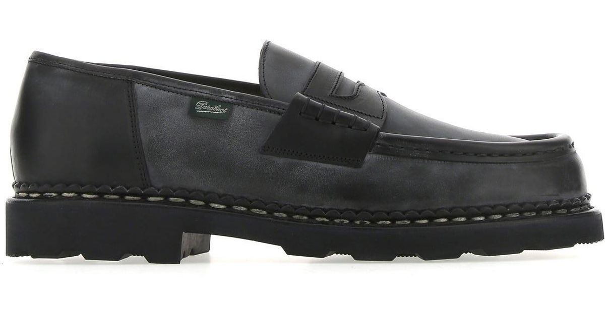 Paraboot Black Leather Loafers Nd Uomo for Men - Lyst