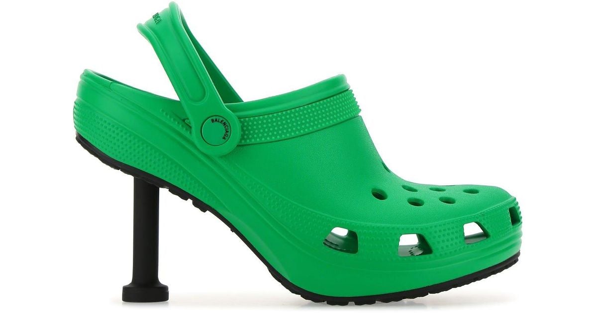 Balenciaga Rubber Crocstm Madame Mules in Green - Lyst