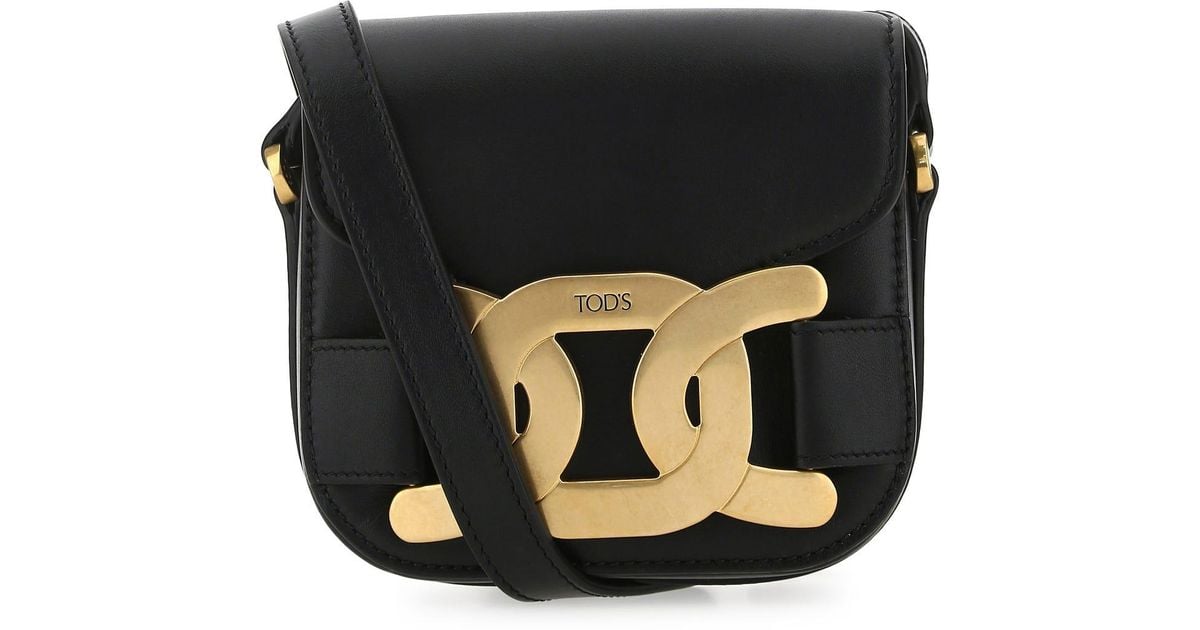 Tod's Black Leather Mini Crossbody Bag | Lyst