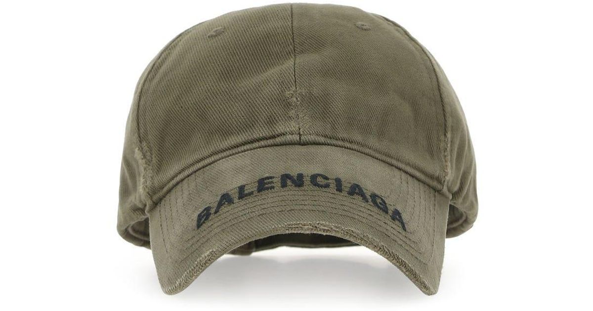 Balenciaga Military Cotton Baseball Cap in Green for Men | Lyst