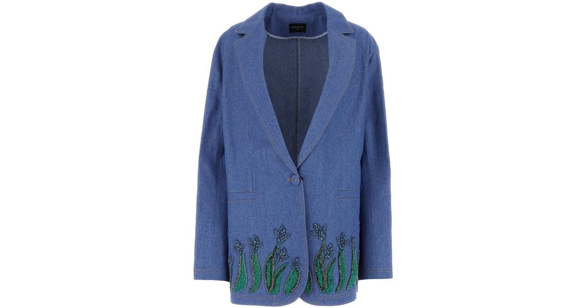 ジャケット SANTA BRANDS FW23 Denim oversize blazer (SBFWAJJ B) Oversized Floral Print Denim Jacket | boohoo NZ