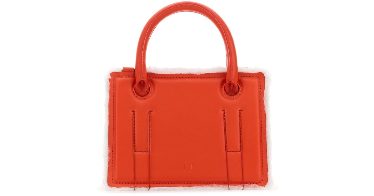 Dentro Coral Leather Mini Otto Handbag in Red | Lyst