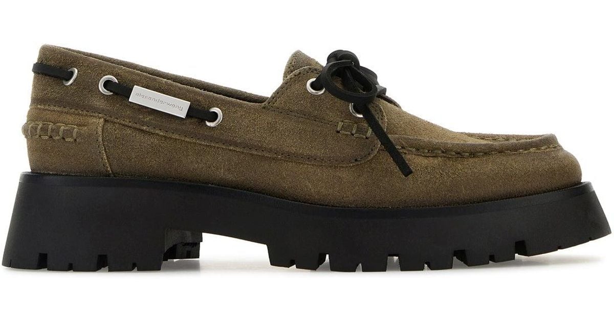 ローファー・オックスフォード Alexander Wang Khaki Suede Carson Loafers Alexander Wang Khaki Suede Carson Loafers | Lyst UK