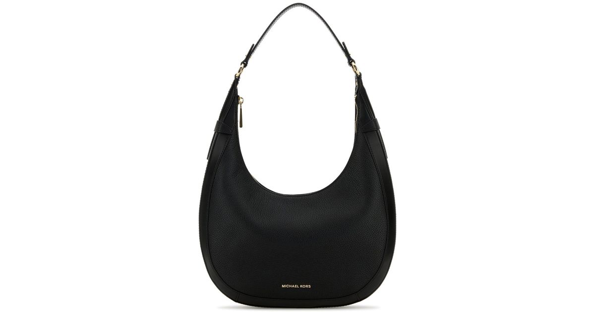 MICHAEL Michael Kors Lg Crescent Tz Hobo Shldr in Black | Lyst