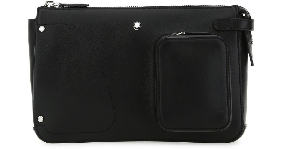 Montblanc Black Leather Crossbody Bag for Men Lyst UK