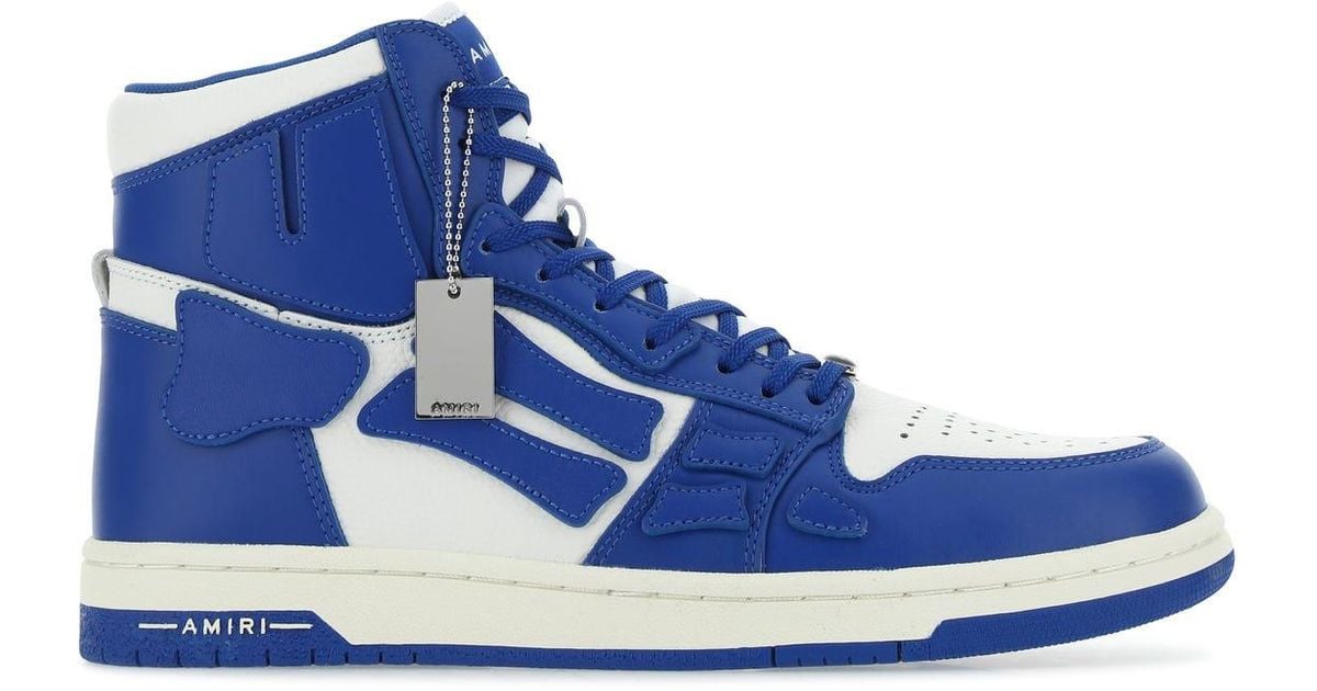 Amiri Two-tone Leather Skel Sneakers in Blue for Men - Lyst