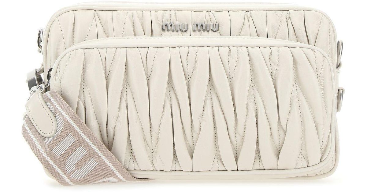 Miu Miu Ivory Leather Crossbody Bag in White Lyst