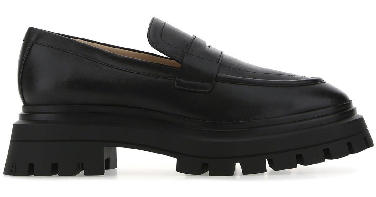 Stuart Weitzman Leather Bedford Loafers in Black | Lyst