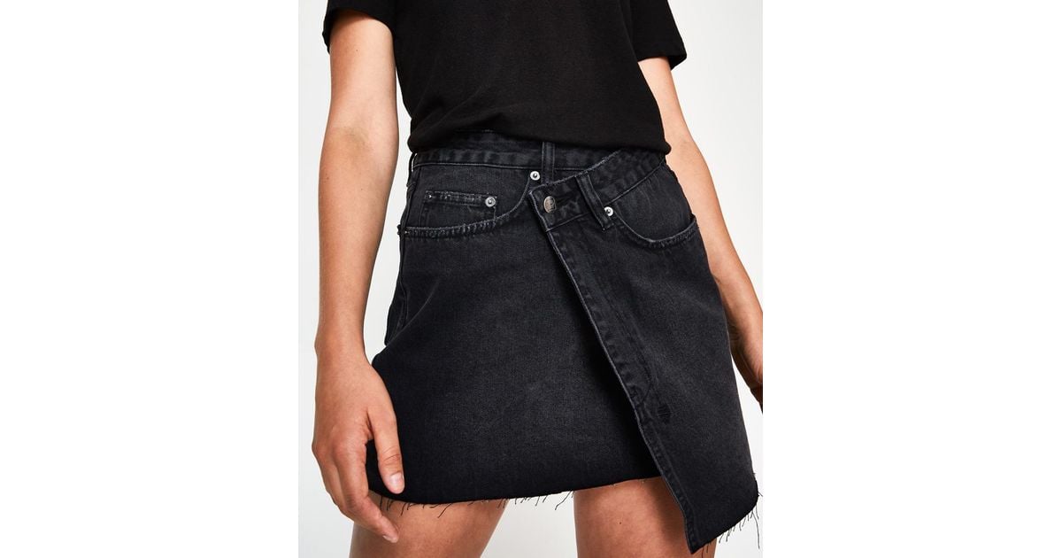 Ksubi Rap Denim Mini Skirt Oil Black 