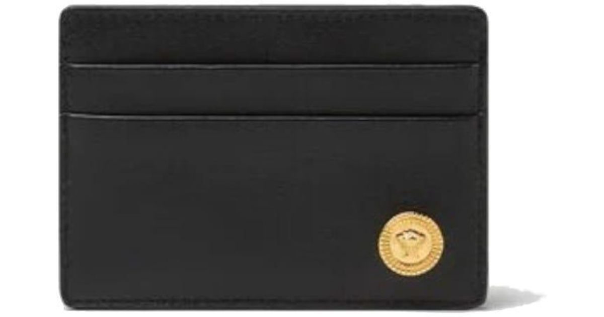 Versace Black Medusa Biggie Card Holder for Men Lyst