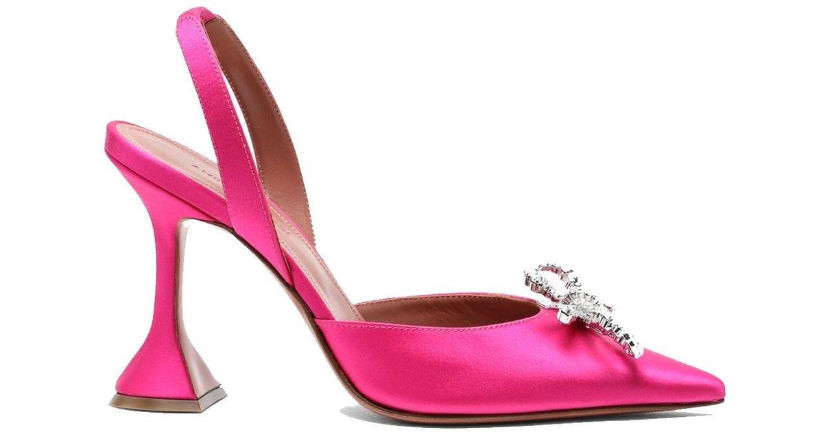 Dames Schoenen voor voor Hakken voor Pumps AMINA MUADDI Satijn Rosie Pumps in het Roze 