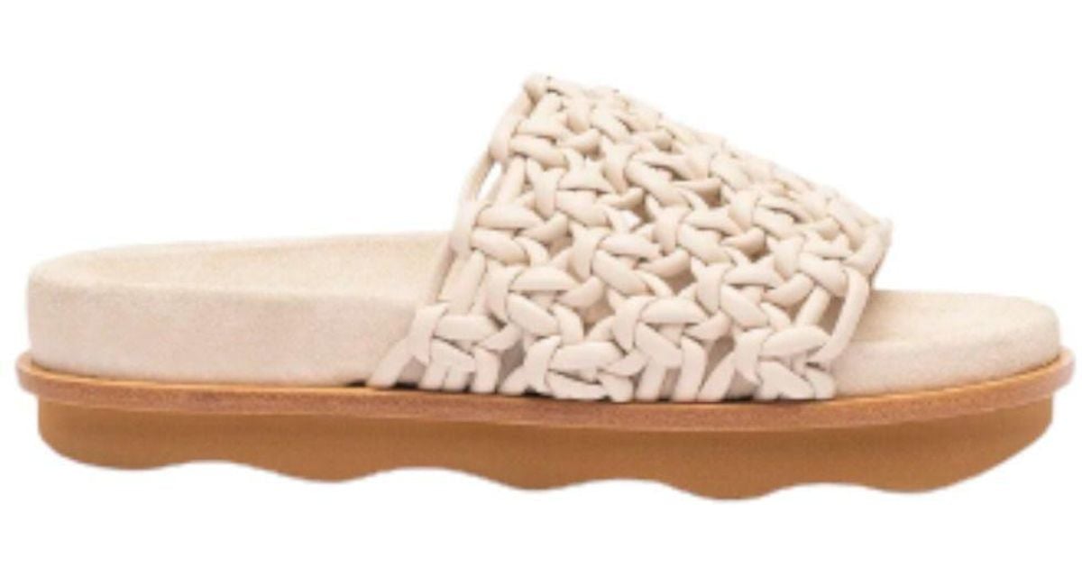Chloé Beige Wavy Flat Sandals in Natural Lyst Canada