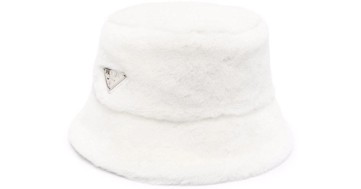 prada white bucket hat