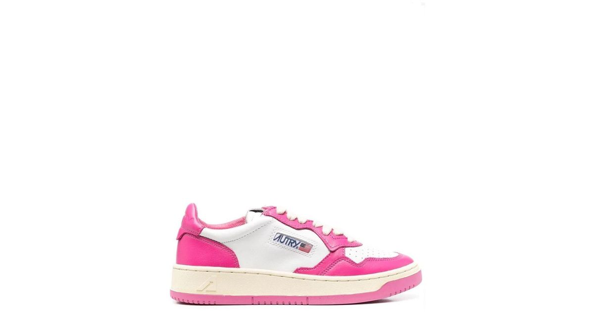 Autry Leather Fuchsia Medalist Sneakers in Pink | Lyst