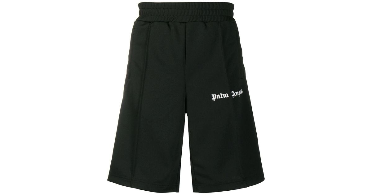 palm angels black track shorts