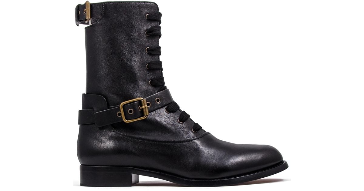 chloe lace up booties