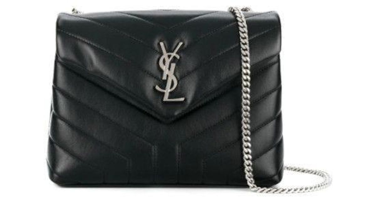 Saint Laurent Black Small Loulou Bag In Matelassé Y Leather | Lyst