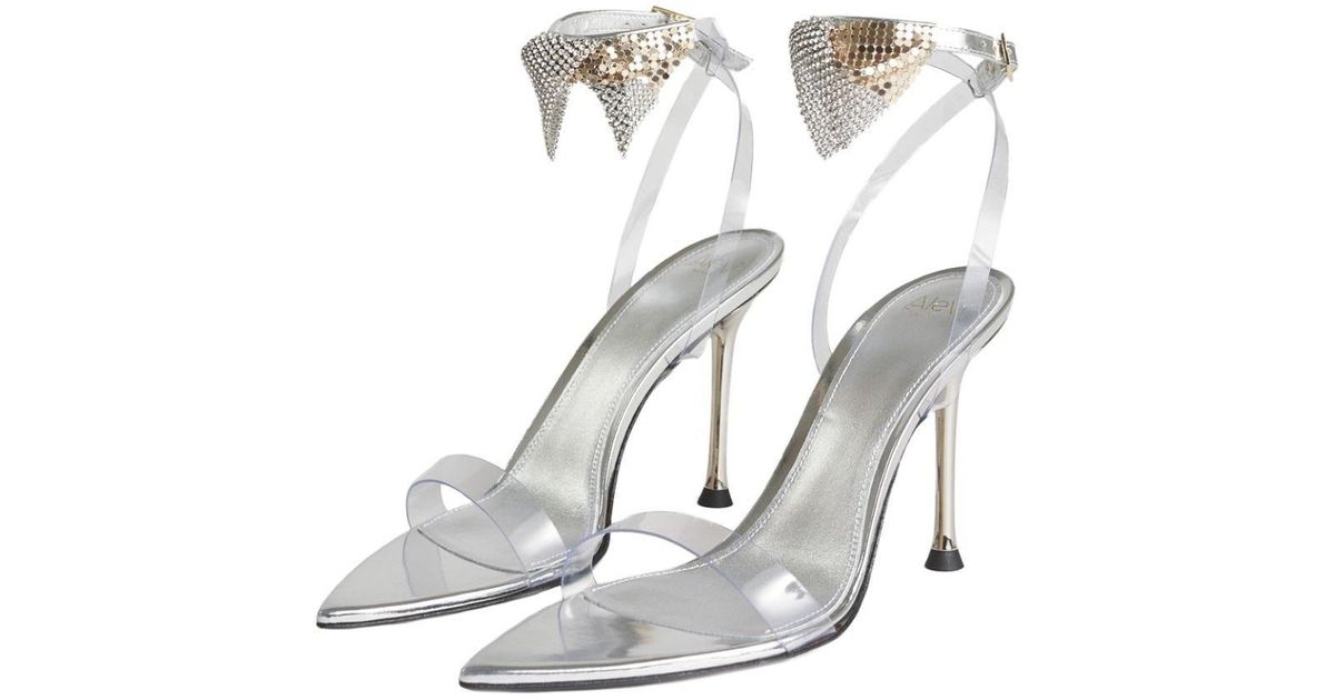 ALEVI Sandal With Clear Pvc And Crystals At The Ankle in White | Lyst UK