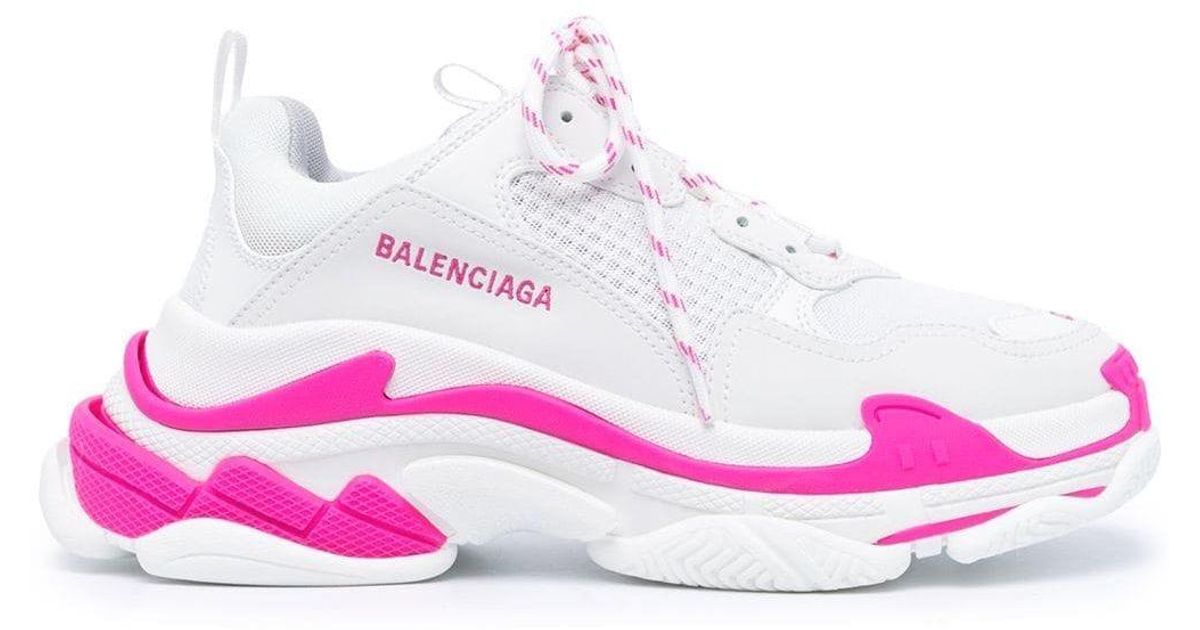 Sneaker Triple S bianca e rosa di Balenciaga in Rosa | Lyst