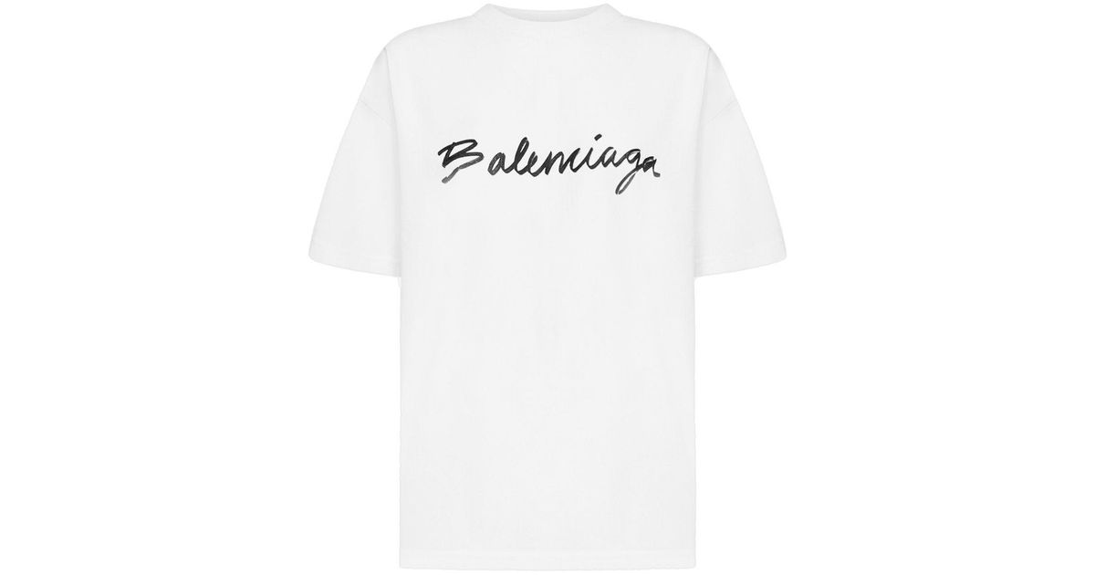 Balenciaga Loose-fit T-shirt In White Cotton Jersey for Men | Lyst