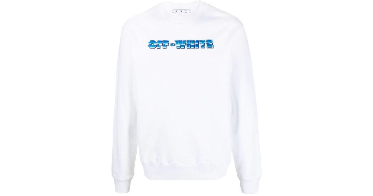 Off-White c/o Virgil Abloh Logo Print White Crewneck Sweatshirt 