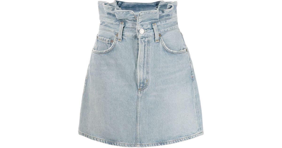 Agolde Lettuce Waistband Denim Skirt in 
