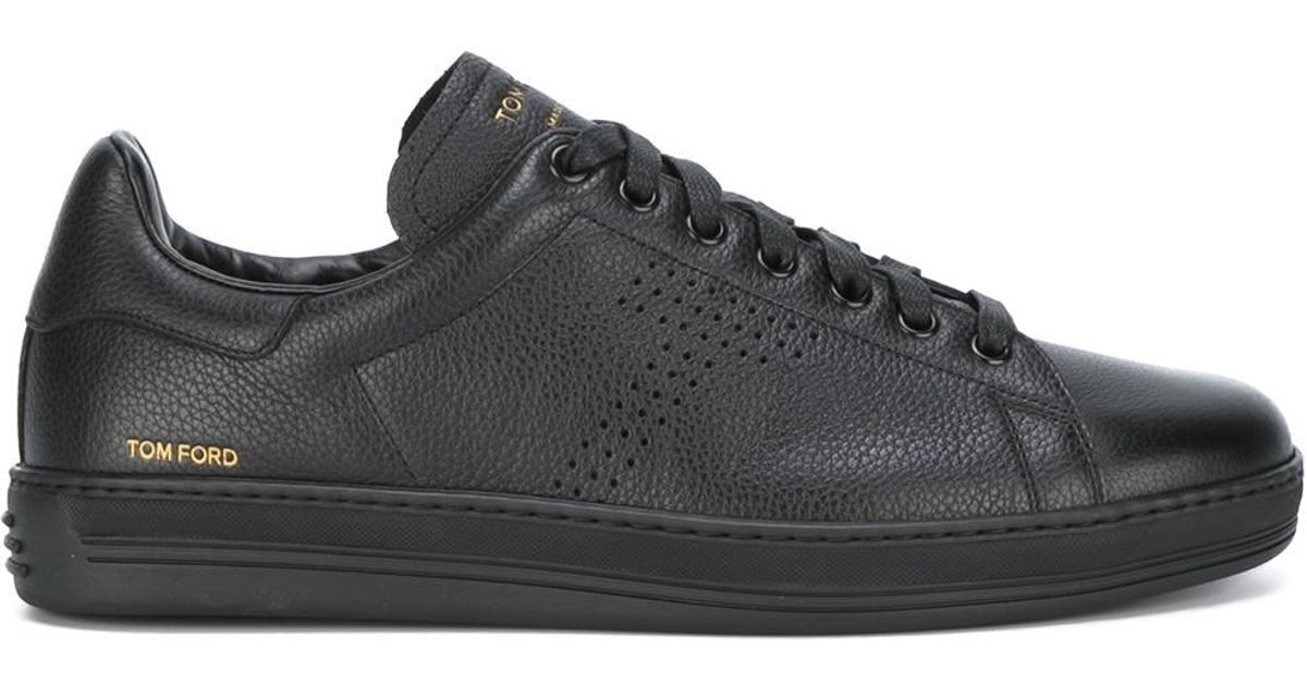 Tom Ford Leather Warwick Sneakers in Black for Men Lyst UK