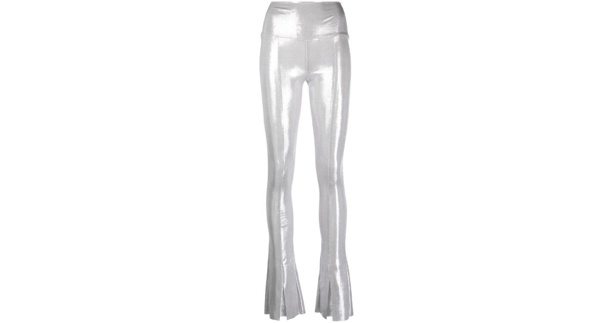 Norma Kamali Spat Metallic-effect leggings in White | Lyst UK