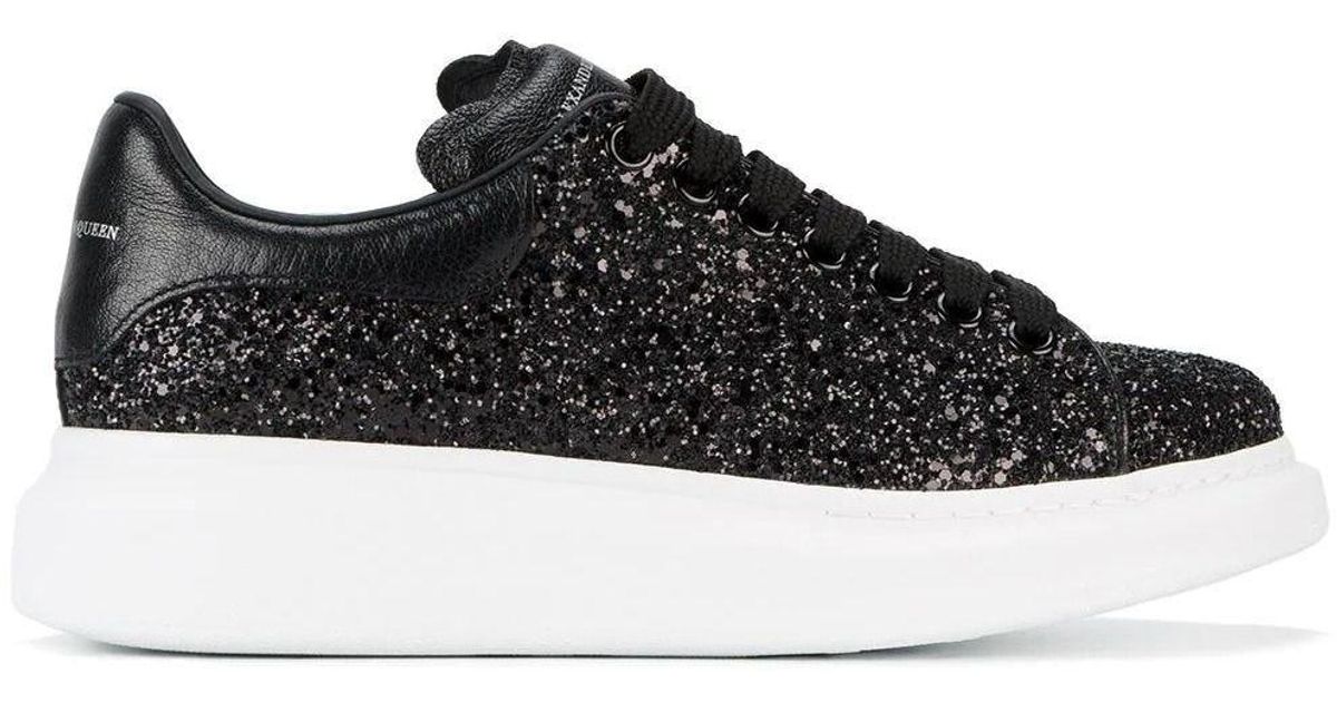 Alexander McQueen Black Glitter Oversize Sneakers Lyst UK