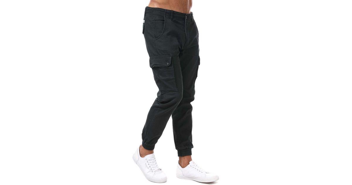 Jack & Jones Paul Warner Slim Fit Cargo Pants in Black for Men | Lyst UK