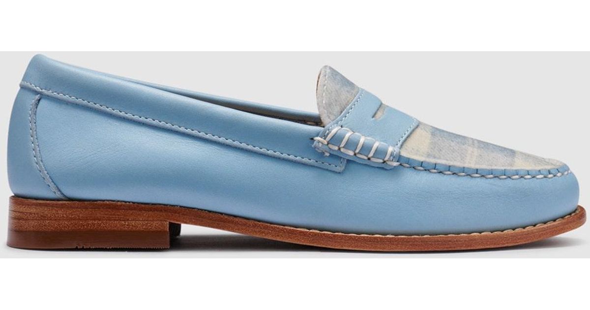 G.H. Bass & Co. Whitney Plaid Weejuns Loafer Shoes in Blue | Lyst