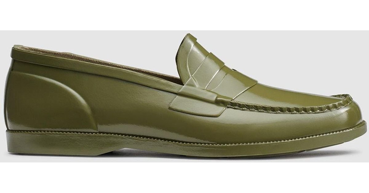 G.H. Bass & Co. Whitney Rubber Rain Loafer Shoes in Green | Lyst