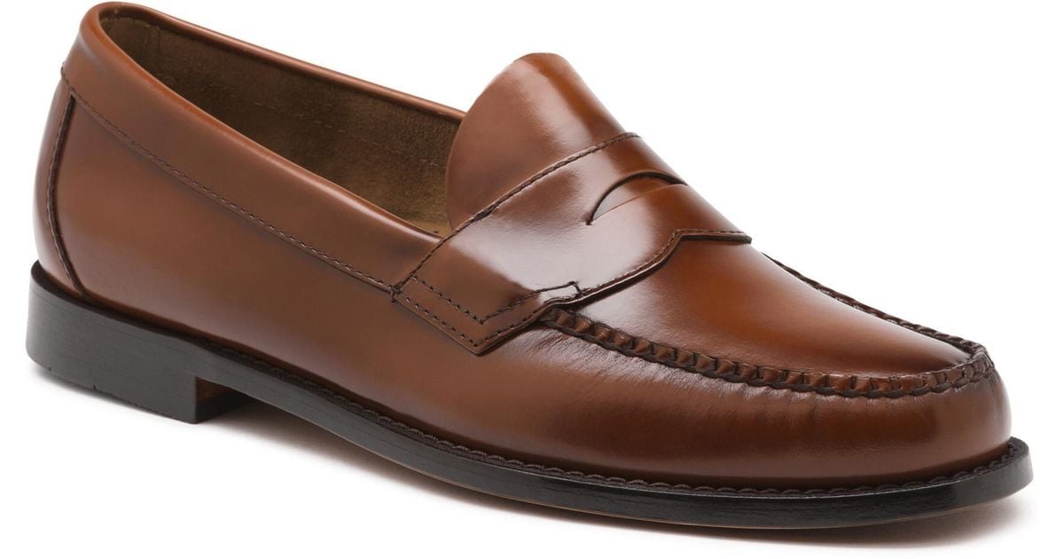 G.H. Bass & Co. Leather Logan Flat Strap Weejuns in Brown for Men - Lyst