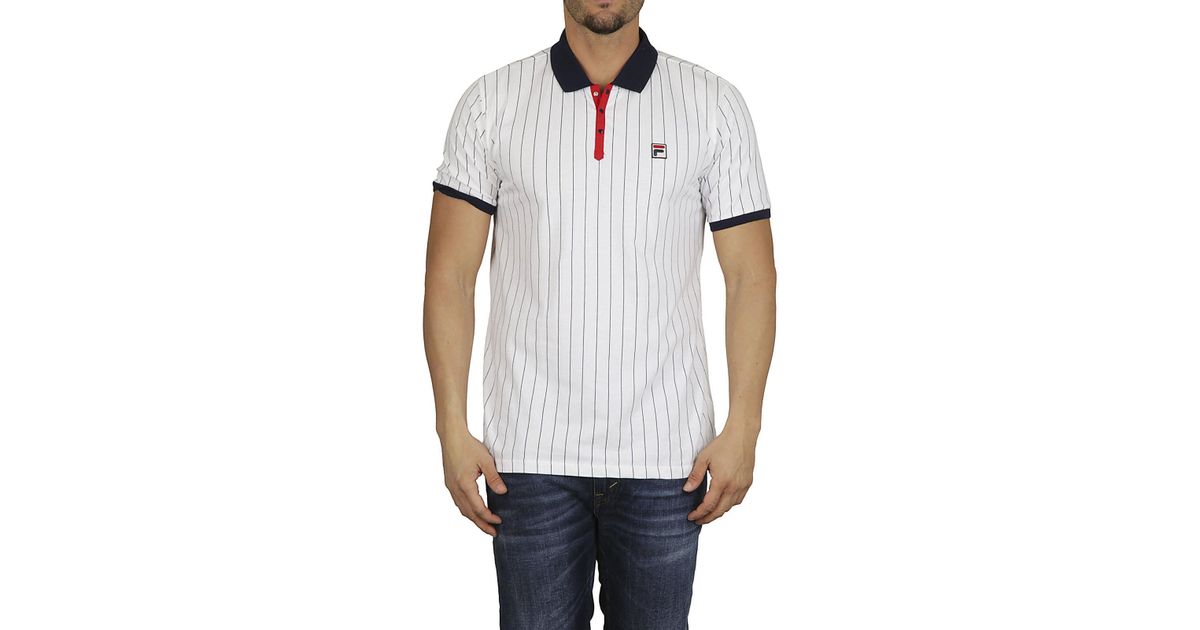 Fila - FILA WHITE LINE Polo rigata bianca for Men - Lyst Fila - FILA WHITE LINE Polo rigata bianca for Men - Lyst
