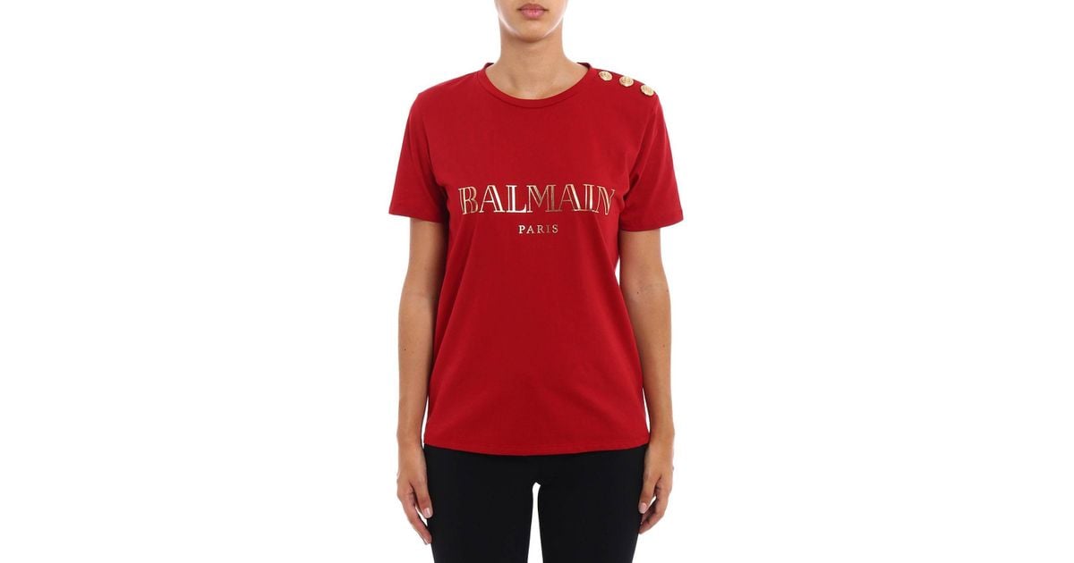 red balmain shirt