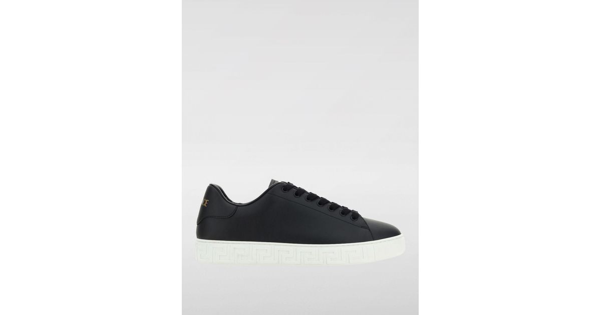 Versace Blue Leather Athletic Sneakers