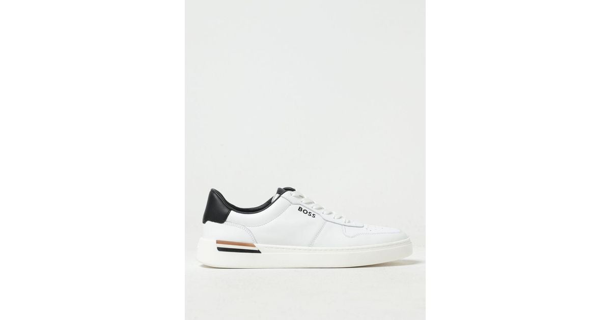 Mens hugo on sale boss white trainers