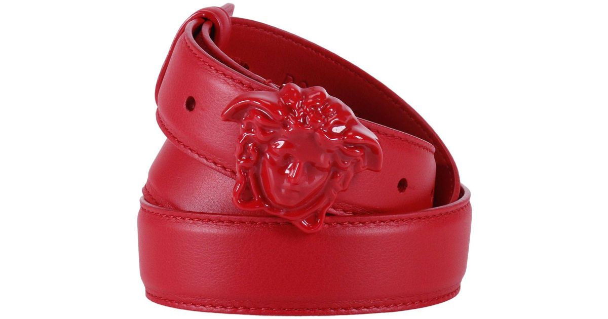 Versace Leather Belt Women in Red Lyst